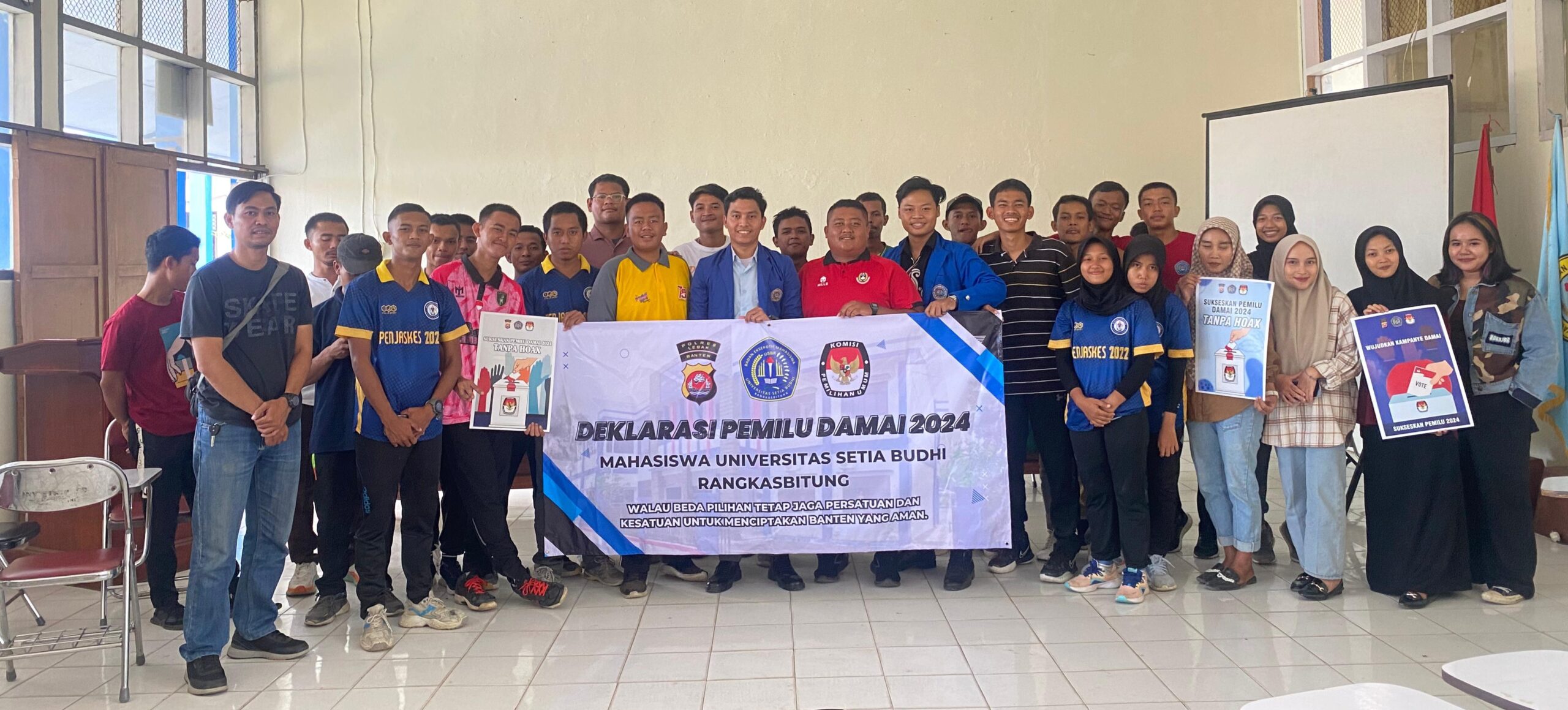 Badan Eksekutif Mahasiswa Universitas Setia Budhi Deklarasikan Pemilu Damai 2024 Tanpa Hoax