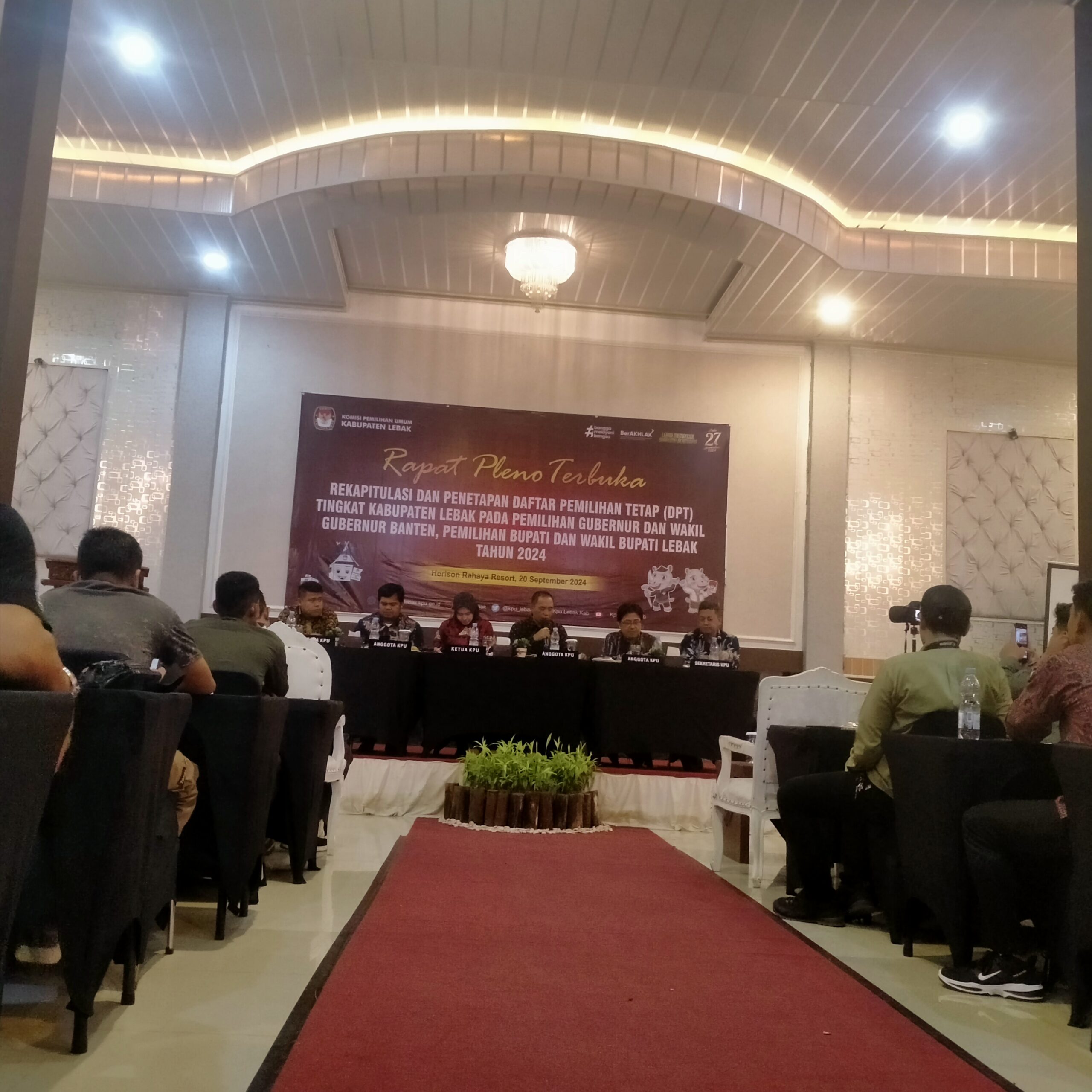 KPU Kabupaten Lebak Gelar Rapat Pleno Terbuka Penetapan DPT Pemilukada Tahun 2024